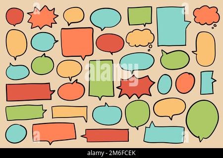 Collection of colorful speech bubbles vector Stock Vector
