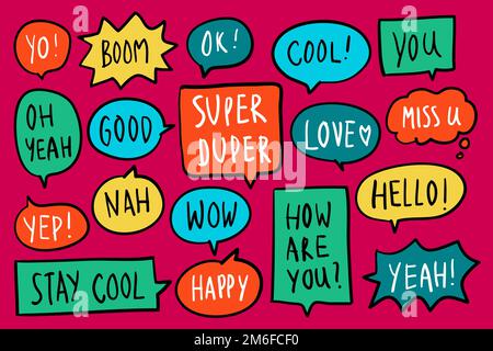 Collection of colorful speech bubbles vector Stock Vector