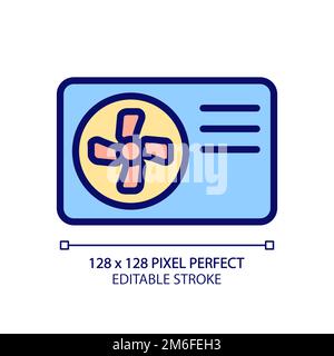 Air source heat pump pixel perfect RGB color icon Stock Vector