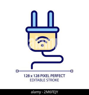 Smart plug pixel perfect RGB color icon Stock Vector