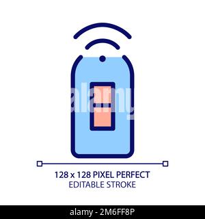 Smart light switch pixel perfect RGB color icon Stock Vector