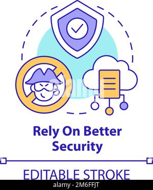 Rely on better security concept icon Stock Vector