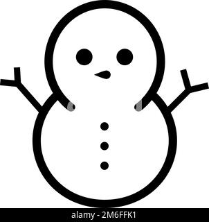 Simple snowman icon. Symbol of winter. Editable vector. Stock Vector