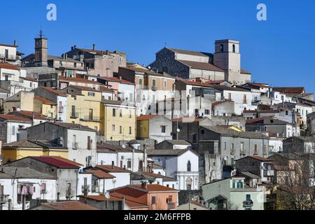 Panoramic view of Rapolla, a small rural town in southern Italy. Stock Photo