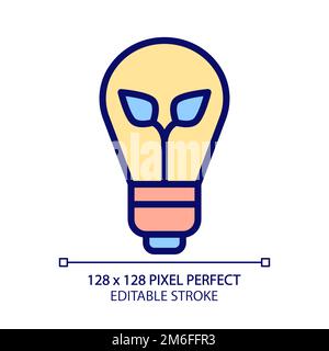 Energy-efficient light bulb pixel perfect RGB color icon Stock Vector