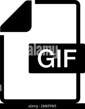 Simple GIF file icon. Extension. Editable vector. Stock Vector