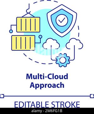 Multi-cloud approach concept icon Stock Vector