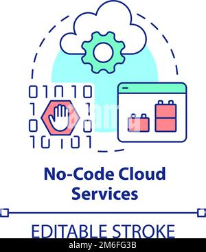 No-code cloud services concept icon Stock Vector