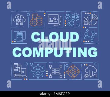 Cloud computing word concepts dark blue banner Stock Vector