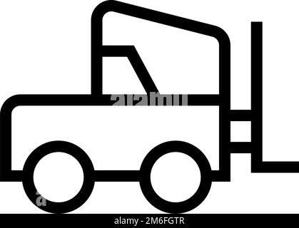 Simple forklift icon. Cargo handling vehicle. Logistics. Editable vector. Stock Vector