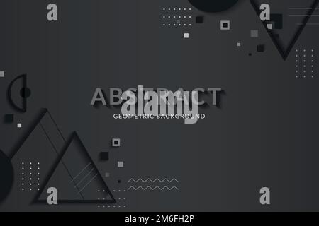 Dark gray abstract geometric background vector Stock Vector