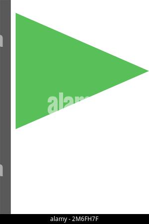 Green pennant icon. Flag icon. Goal or destination. Editable vector. Stock Vector