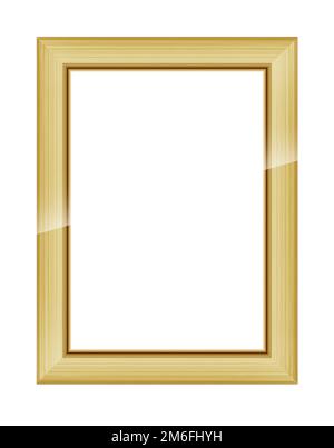 Gold wooden frame for picture or photo Stock Photo