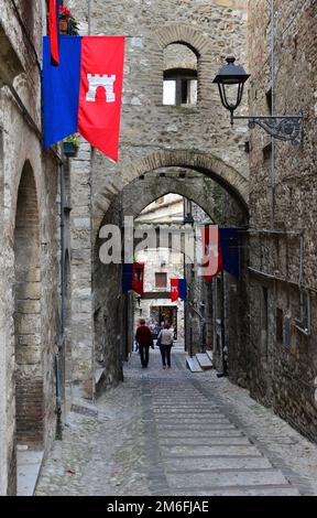 Narni (Italy) - A suggestive medieval town in stone over the hill, with great castle and many church, in Umbria region, central Italy Stock Photo