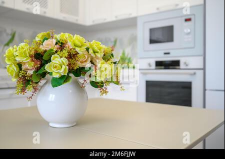 Modern luxurious kitchen and dining room Stock Photo