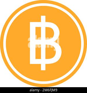 Thai baht coin icon. Currency of the Kingdom of Thailand. Editable vector. Stock Vector