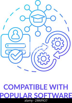 Compatible with popular software blue gradient concept icon Stock Vector