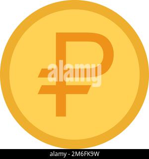 Russian ruble coin. Currency of Russia. Editable vector. Stock Vector