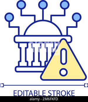 Government system threats RGB color icon Stock Vector