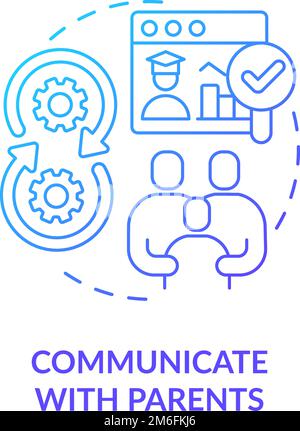 Communicate with parents blue gradient concept icon Stock Vector