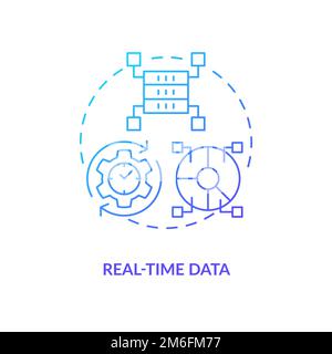 Real time data blue gradient concept icon Stock Vector