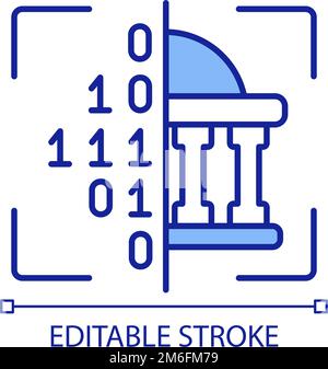 Government digitization RGB color icon Stock Vector