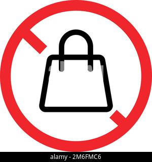 No plastic bags sign stock vector. Illustration of flat - 156636602