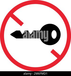 Key prohibited icon. Security. Editable vector. Stock Vector