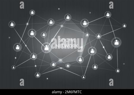 Gray social network technology icons background vector Stock Vector