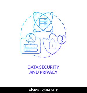 Data security and privacy blue gradient concept icon Stock Vector