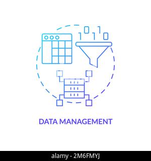 Data management blue gradient concept icon Stock Vector