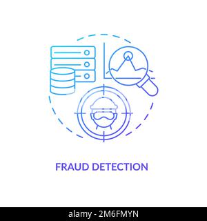 Fraud detection blue gradient concept icon Stock Vector