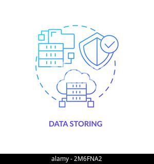 Data storing blue gradient concept icon Stock Vector