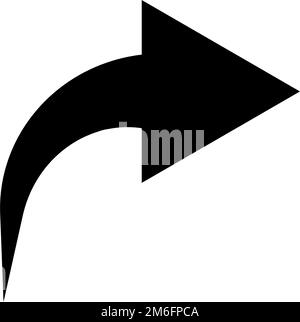 Arrow send button silhouette icon. Editable vector. Stock Vector