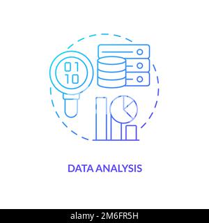 Data analysis blue gradient concept icon Stock Vector