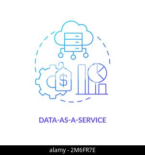 Data as service blue gradient concept icon Stock Vector