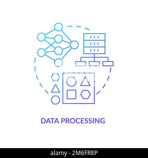 Data processing blue gradient concept icon Stock Vector