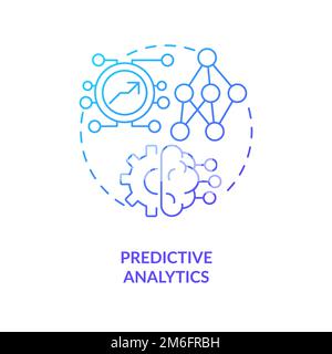 Predictive analytics blue gradient concept icon Stock Vector