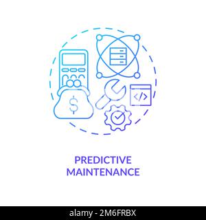 Predictive maintenance blue gradient concept icon Stock Vector