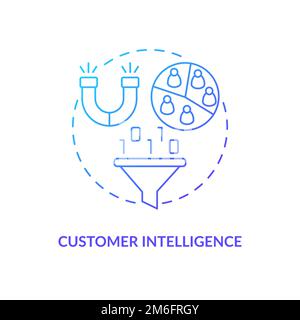 Customer intelligence blue gradient concept icon Stock Vector
