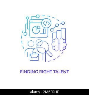 Finding right talent blue gradient concept icon Stock Vector