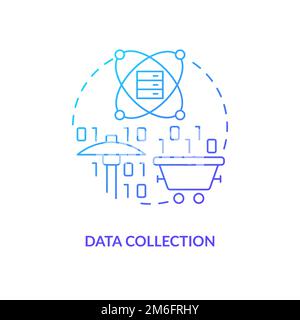 Data collection blue gradient concept icon Stock Vector