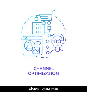 Channel optimization blue gradient concept icon Stock Vector