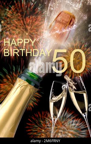 Happy congratulations to the 50th birthday Stock Photo