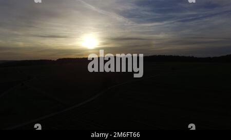 Sunset beautiful on Field Stock Photo