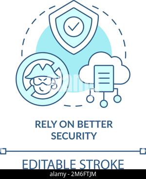 Rely on better security turquoise concept icon Stock Vector