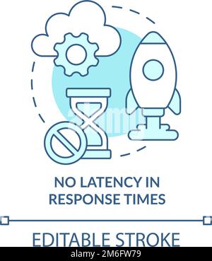 No latency in response times turquoise concept icon Stock Vector