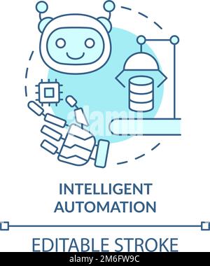 Intelligent automation turquoise concept icon Stock Vector