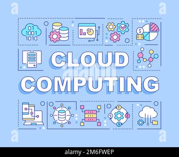 Cloud computing word concepts light blue banner Stock Vector