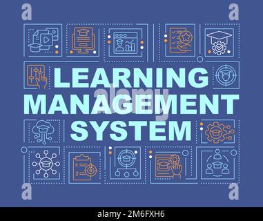 Learning management system word concepts blue banner Stock Vector